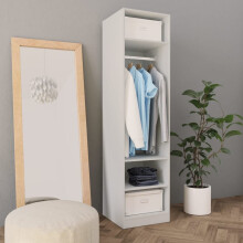 vidaXL Wardrobe White 50x50x200cm Engineered Wood Clothing Storage Cabinet