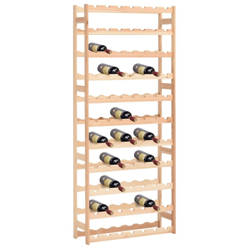 vidaXL Wine Rack For 77 Bottles Pinewood Bottle Storage Holder Cabinet