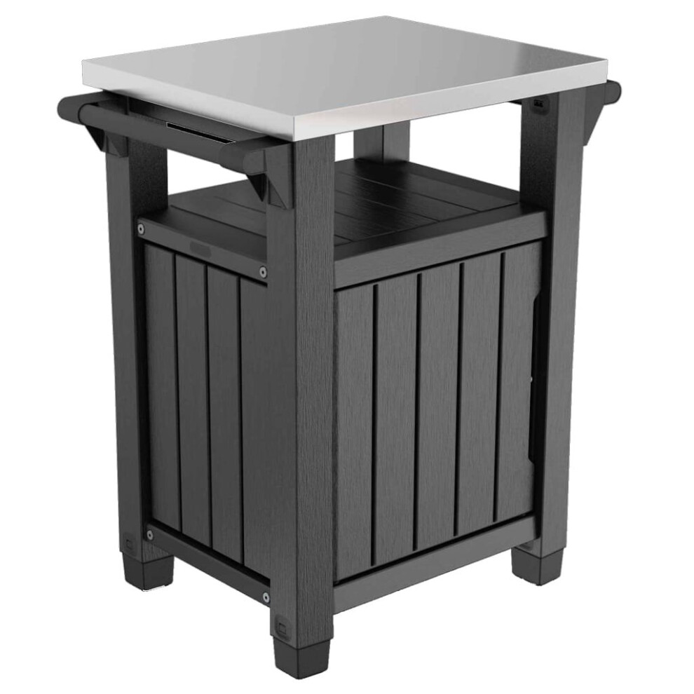 Keter Multifunctional Outdoor Table for BBQ Unity Classic Woodlook Garden Desk
