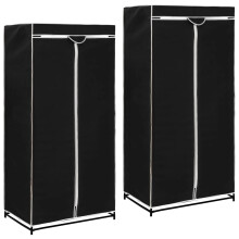 vidaXL 2x Wardrobes Black Closet Clothes Storage Organiser Cabinet Shelves