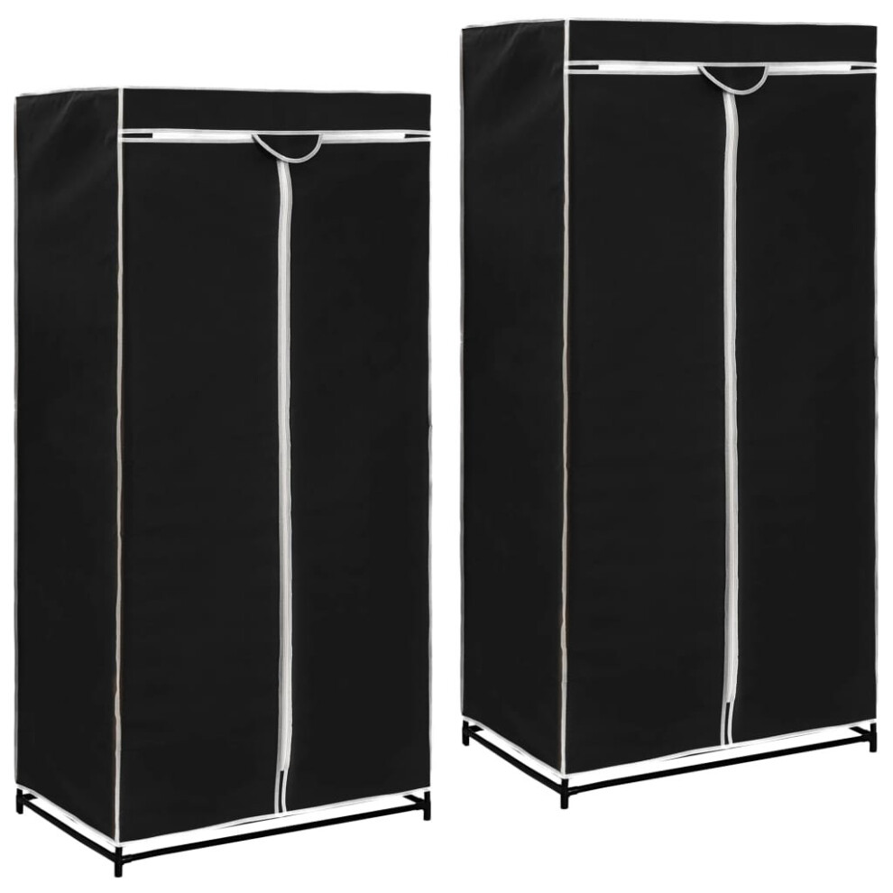 Vidaxl 2X Wardrobes Closet Clothes Storage Organiser Cabinet Shelves Black