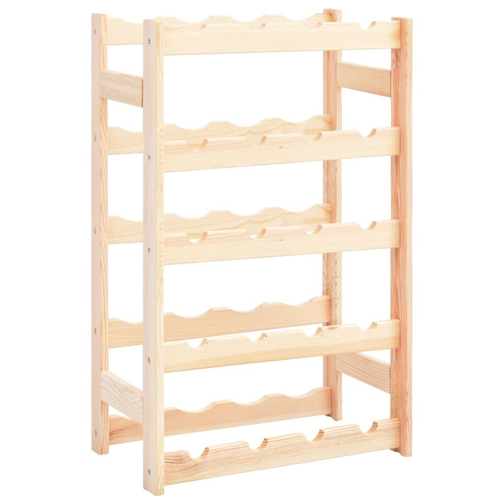 vidaXL Pinewood Wine Rack for 20 Bottles Storage Bottle Holder Cabinet