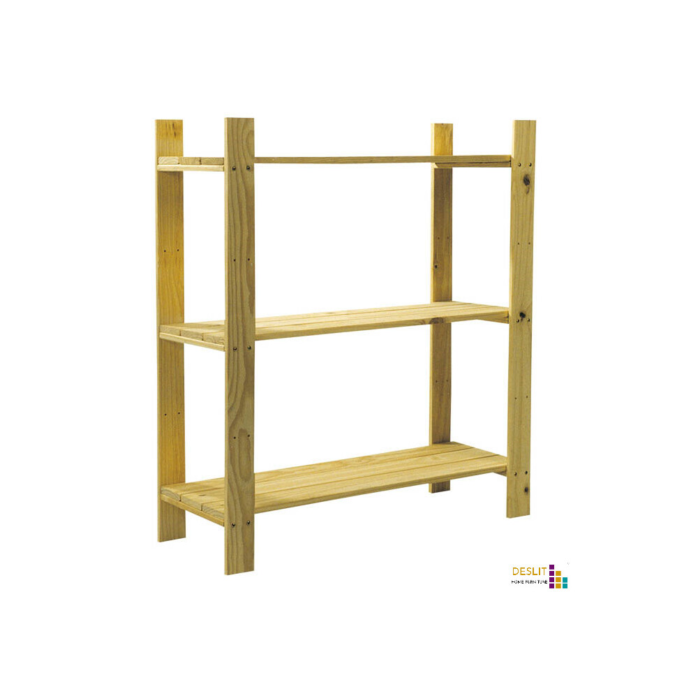 Wooden Storage Shelving Rack 3 Tier Shelf Unit, Garage, Home Shed 5017839132357