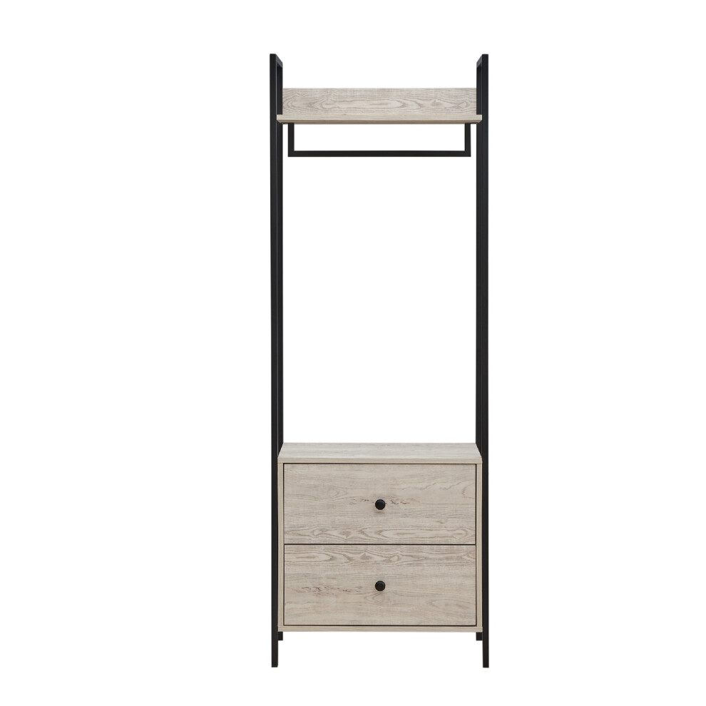 Timber Art Design Uk Zahra Bedroom Double Open Wardrobe 2 Drawers Furniture Storage Cupboard