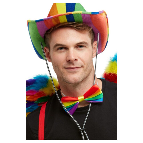 Smiffy's Adult rainbow bow tie