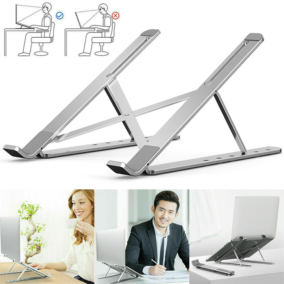 Adjustable Aluminium Laptop Stand Riser For Macbook Air Cooling Ventilated Pad 699968422391