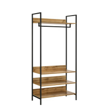 Zahra Bedroom Double Open Wardrobe 4 Shelves Furniture Storage Cupboard