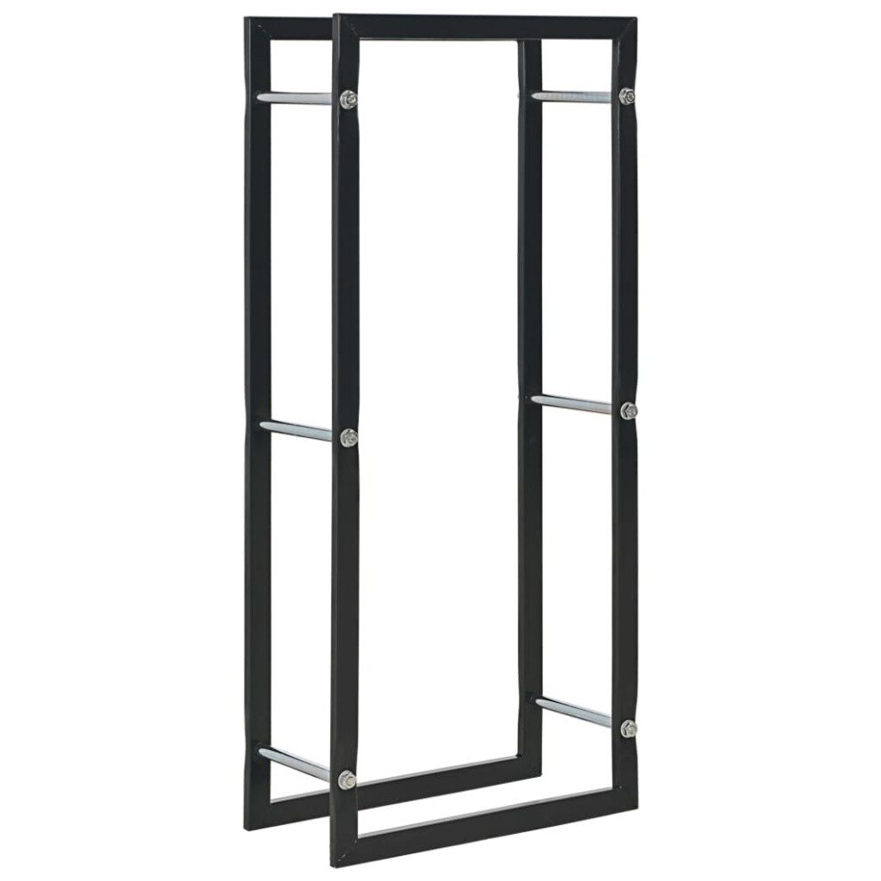 vidaXL Firewood Rack Black 44x20x100cm Steel Firewood Stand Holder Organiser