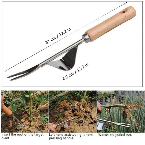 Manual Hand Weeder Weeding Weed Remover Puller Tools Fork Lawn Garden Tool 2