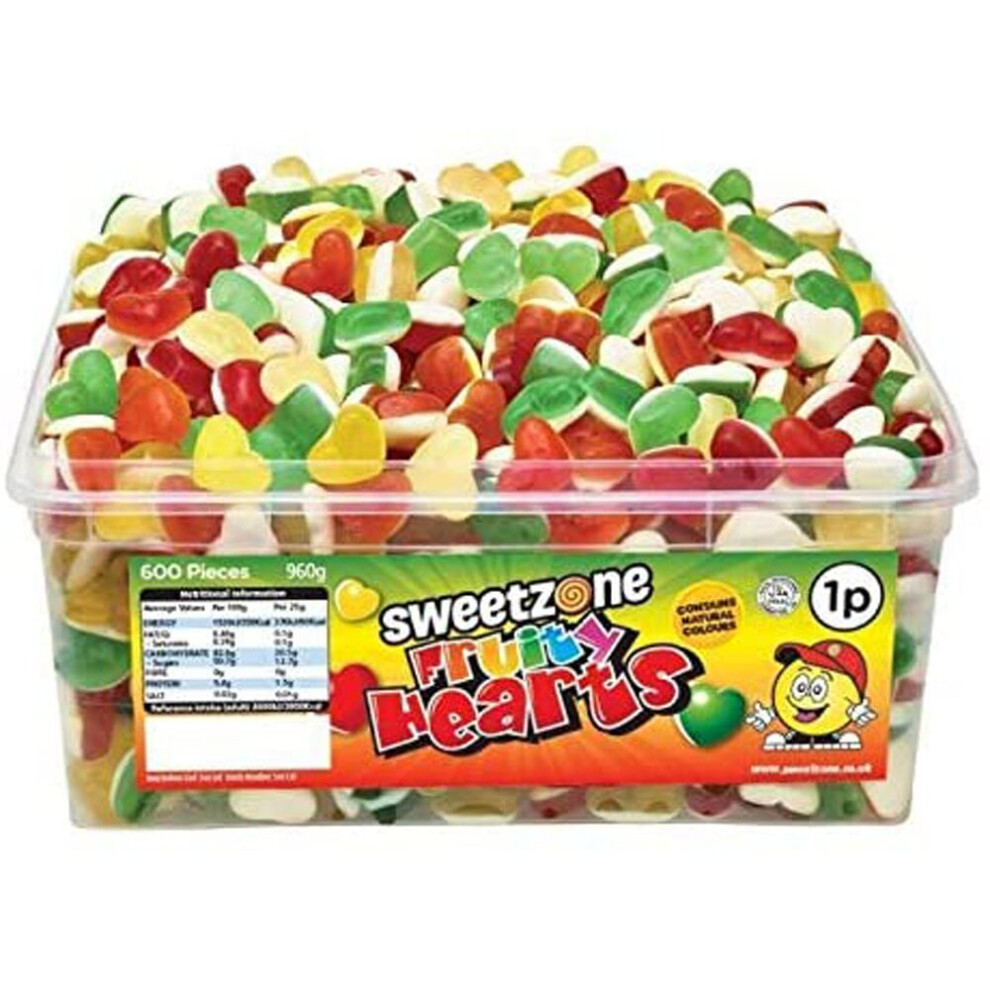 Sweetzone Fruity Hearts 740G Tub Of Hmc Approved 100% Halal Sweets