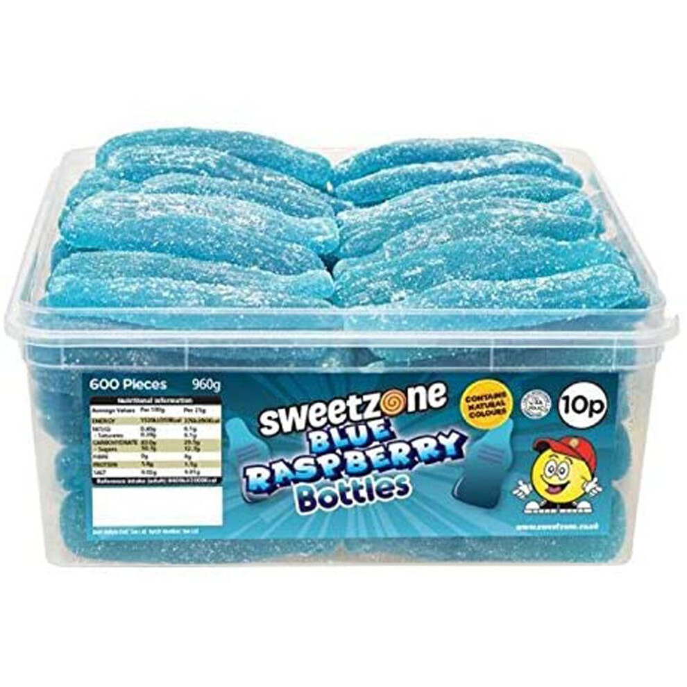 SweetZone Giant Blue Raspberry Bottles 740g Tub of HMC Approved 100% Halal Sweets