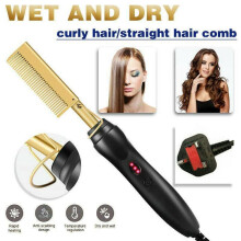 Hot Comb Electric Beard Hair Straightener Curler Brush Comb Curling Iron Styling