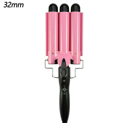 (32mm) Ceramic Triple Barrel Hair Curler, Crimper & Waver