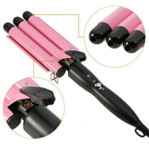 (32mm) Ceramic Triple Barrel Hair Curler, Crimper & Waver 2