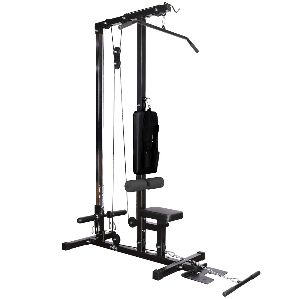 Rip X Stationary Lat Pulldown Machine With Extra Pulley For Seated Rows And Strap For Weighted Ab Crunches