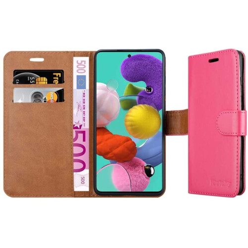 (Pink) For Galaxy A51 Phone Wallet Book Leather Case 2