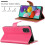 (Pink) For Galaxy A51 Phone Wallet Book Leather Case 7