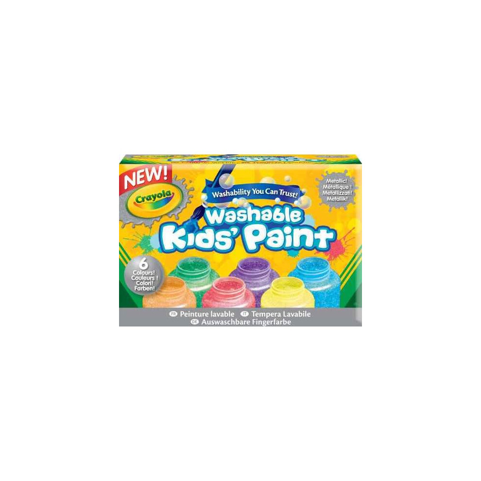 Crayola Washable Kids Metallic Paints, Pack Of 6