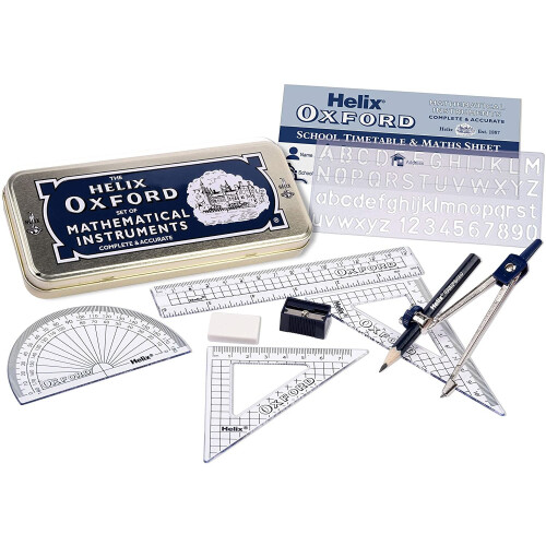 9pc Helix Oxford Mathematical Instruments Set 1