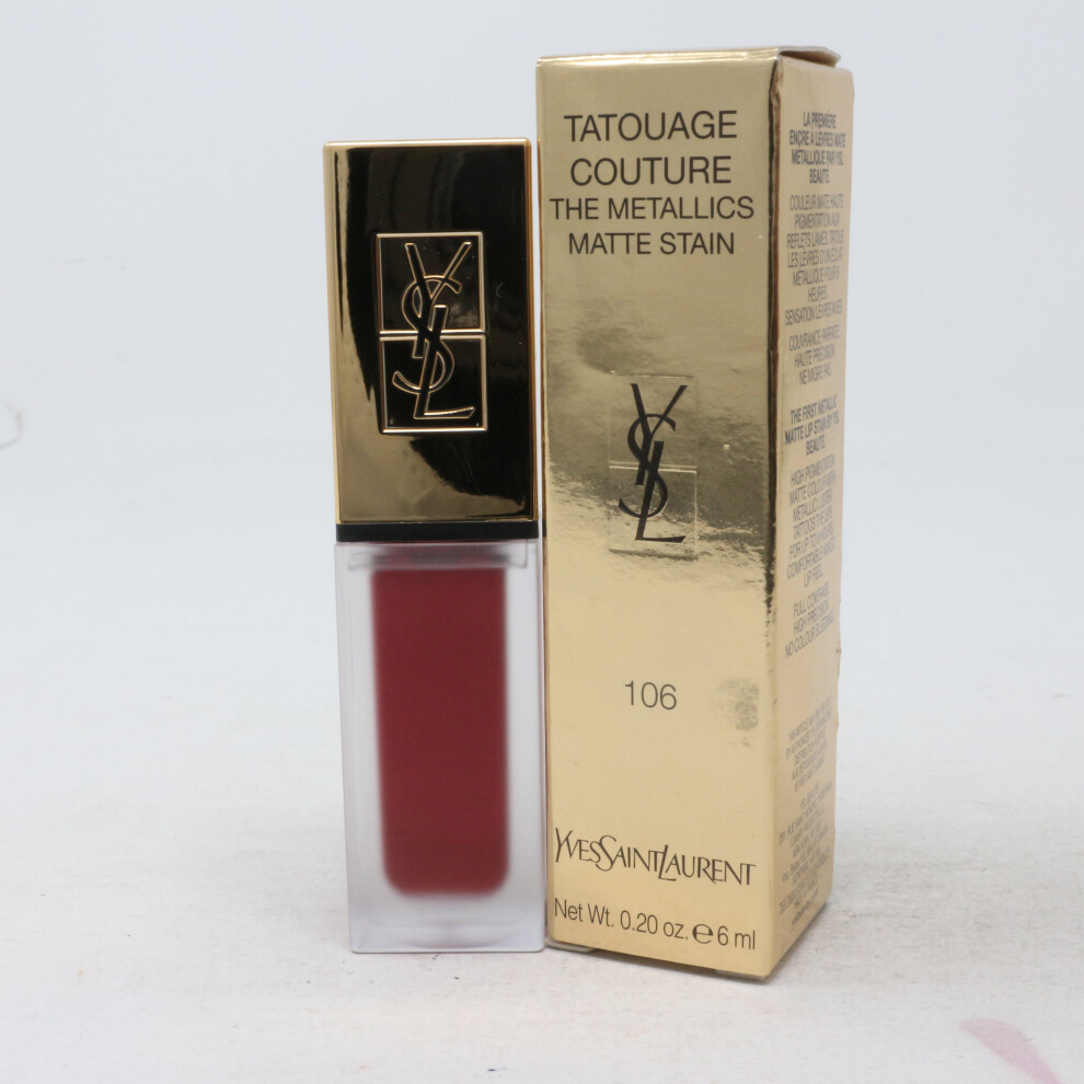 (106 Gilded Fuchsia Rivals) Yves Saint Laurent Tatouage Couture Matte Stain(Choose Your Shade) 0.2oz  New-image-OPC-P5VYKDM-NEW