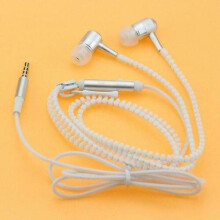 (White) 3.5mm Luminous Zipper Headphones In-Ear Headset