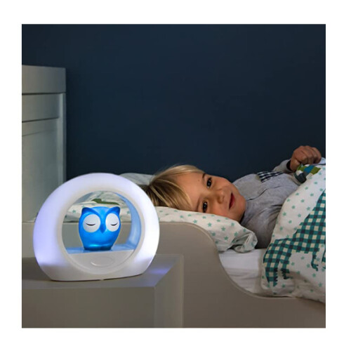 Zazu Lou the Owl Night Light, Cry Sensor, and adjustable brightness, Grey and White 2