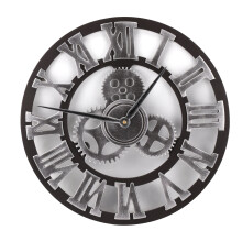 Large Metallic-Look Outdoor Roman Numeral Wall Clock