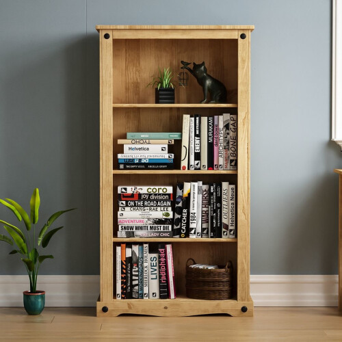Home Discount Corona 4 Tier Bookcase Shelving Display Pine Wood 1