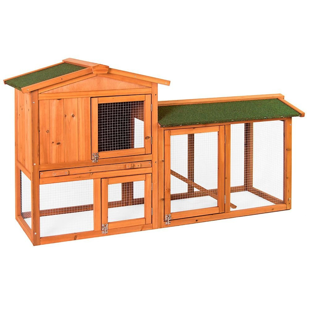 2 Tier Pet Hutch With Run Bunny Rabbit Hutch Cage