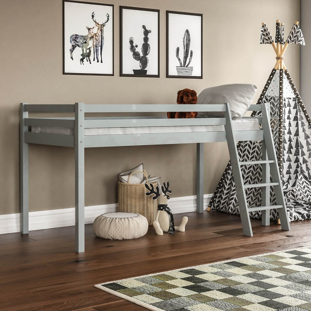 (Grey) Sydney Bunk Bed Loft Storage Ladder High Sleeper