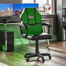 (Green & Black) Comet Faux Leather Padded Gaming Chair UKFR