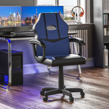 (Blue & Black) Comet Faux Leather Padded Gaming Chair UKFR
