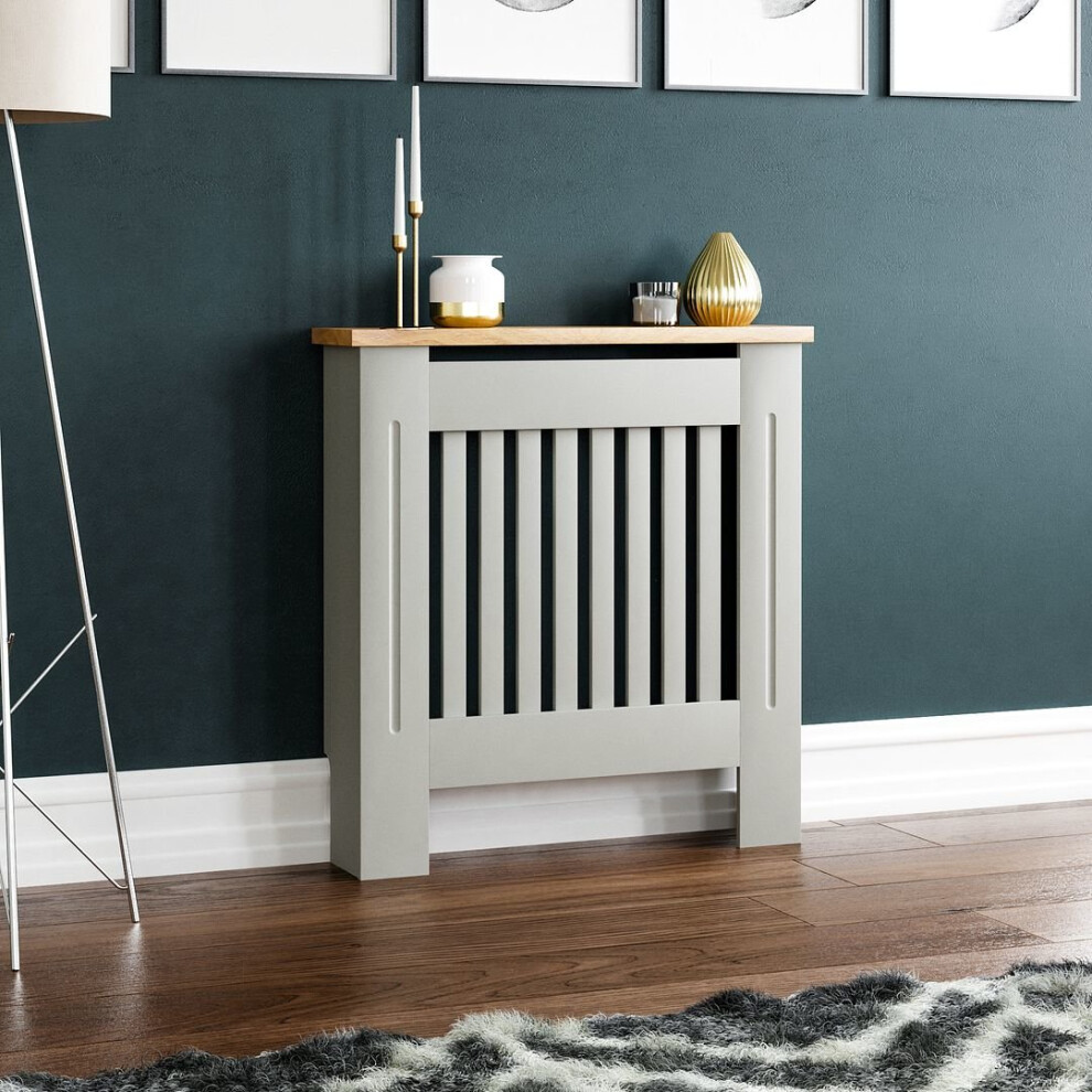 (Small) Arlington Radiator Cover Heating Cabinet Grey Oak