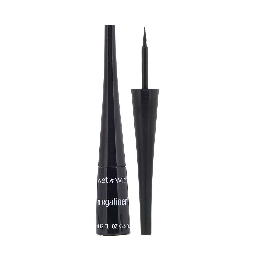 Wet n Wild, MegaLiner Liquid Eyeliner, Black, 0.12 fl oz (3.5 ml)