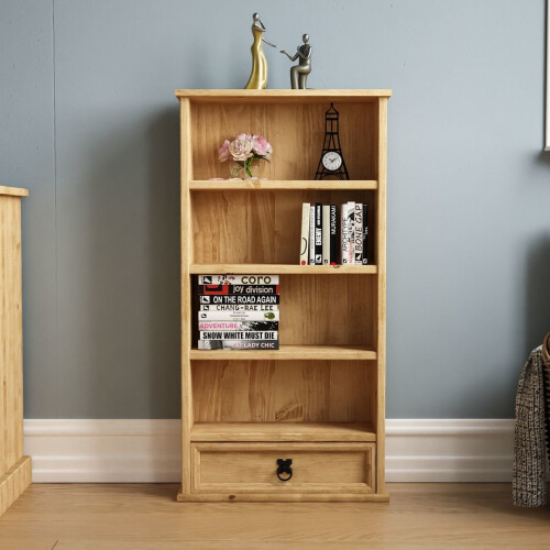 Home Discount Corona 1 Drawer DVD Rack Bookcase Shelf Display Wood 1