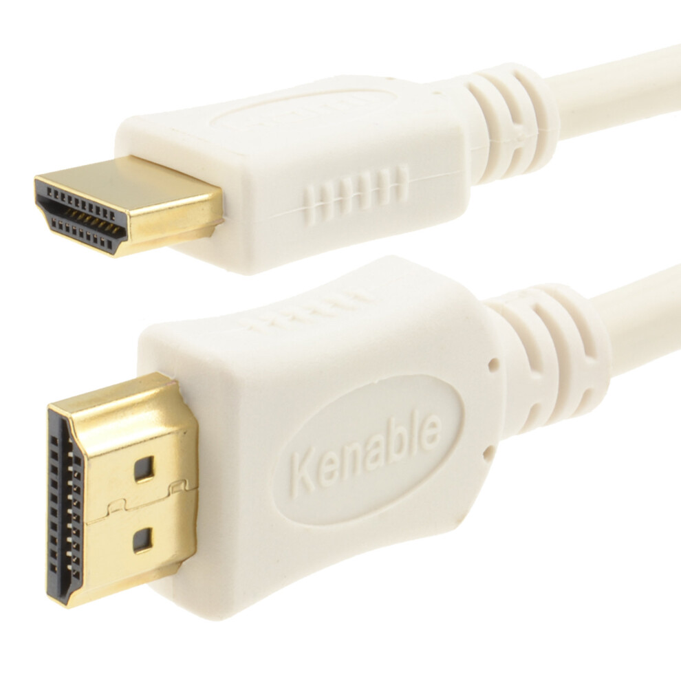 kenable HDMI 1.4 High Speed Cable for 3D TV with Ethernet & ARC White   0.5m