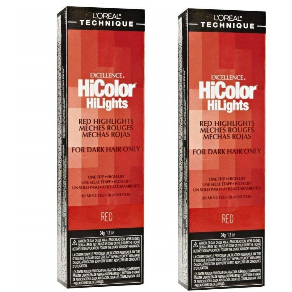 (Red - Pack of 2) L'Oreal HiColor Red HiLights For Dark Hair