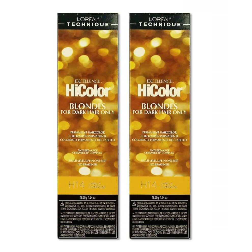 New L’oréal Paris (H14 - Pack Of 2) L'oreal Hicolor H14 Vanillachampagne For Dark Hair Multicoloured