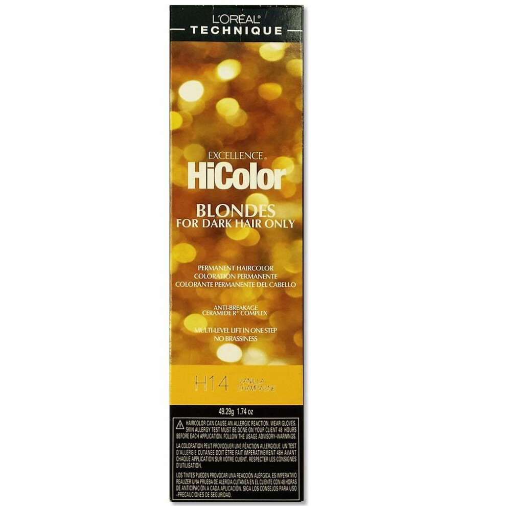 LâOrã©Al Paris White,Multicoloured (Hicolor H14 Â Vanilla Champagne) L'oreal Hicolor H14 Vanillachampagne For Dark Hair