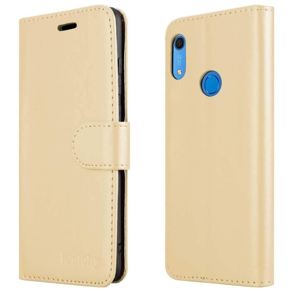 (Gold) For Huawei Y6s Phone Wallet Book Leather Case Gold 5056298099122