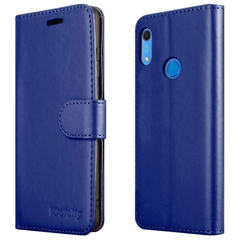 (Blue) For Huawei Y6s Phone Wallet Book Leather Case Blue 5056298099115