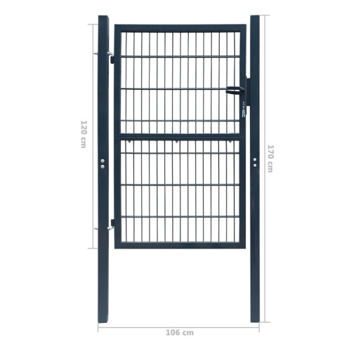 VidaXL vidaXL 2D Gartentor (Einzeln) Anthrazitgrau 100x120 cm 1