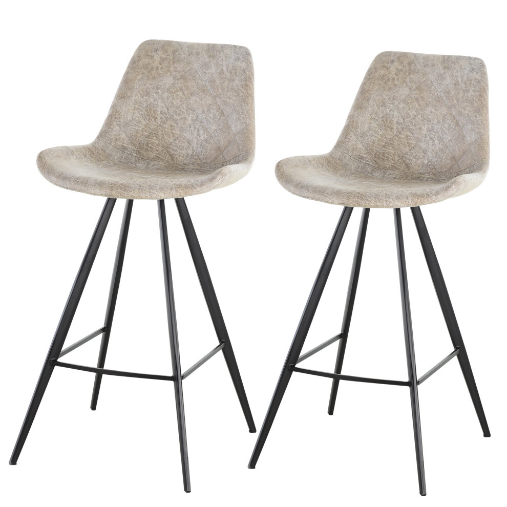 HOMCOM Vintage Bar Stools (Grey)