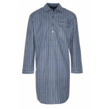 (M, Light Blue-Dark Blue) Champion Mens Brushed Cotton Nightshirt (Pack of 2)