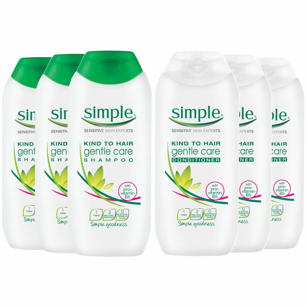 Simple (Three Of Each) Kind To Hairgentle Care Shampoo&Conditioner