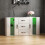 Home Discount (White) Astro 2 Door 3 Drawer LED Sideboard Large Cabinet 8