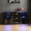 Home Discount (Black) Astro 2 Door 3 Drawer LED Sideboard Large Cabinet 7