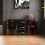 Home Discount (Black) Astro 2 Door 3 Drawer LED Sideboard Large Cabinet 2