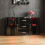 Home Discount (Black) Astro 2 Door 3 Drawer LED Sideboard Large Cabinet 1