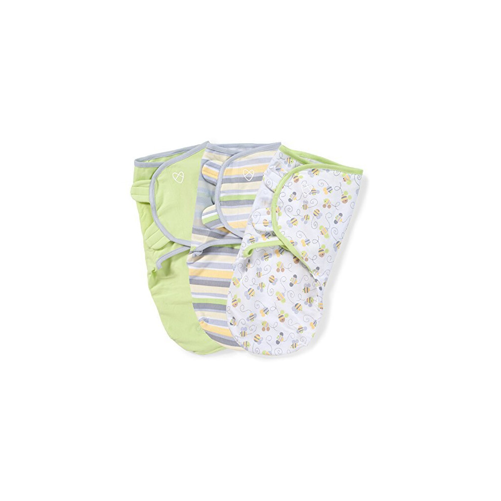 Swaddleme Original Swaddle - Size Small, 0-3 Months, 3-Pack (Busy Bees)